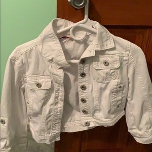 white mini Jean jacket!!